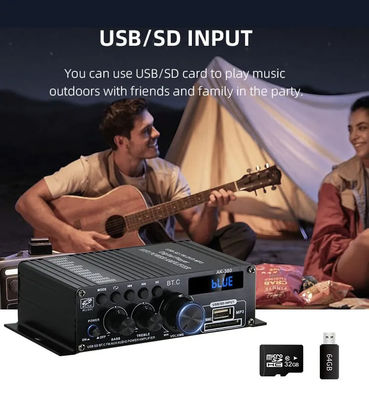 AK-380 5.0 تقویت کننده 2.0 کانال ماشین خانه تئاتر تقویت کننده مینی HIFI تقویت کننده های صوتی دیجیتال استریو USB OTG ورودی