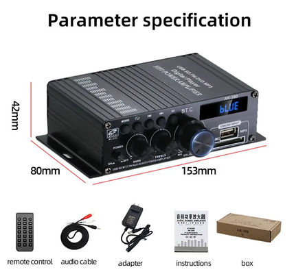 AK-380 2.0 کانال بلوتوث v5.0 تقویت کننده صوتی با قدرت خروجی 100-300W برای سینمای خانگی