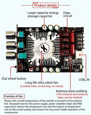 ZK-1602T 2 * 160W 2.0 کانال ماژول تقویت کننده قدرت دیجیتال کلاس D استریو صوتی BT 5.0 Subwoofer Board ZK-1602T