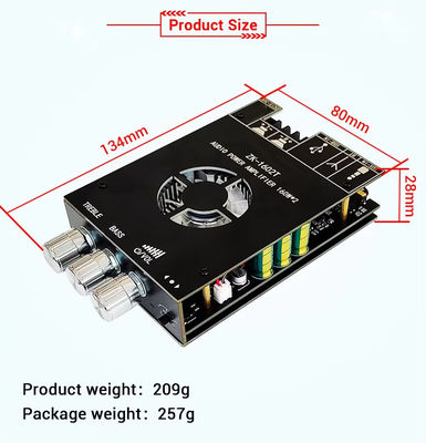 ZK-1602T 2 * 160W 2.0 کانال ماژول تقویت کننده قدرت دیجیتال کلاس D استریو صوتی BT 5.0 Subwoofer Board ZK-1602T
