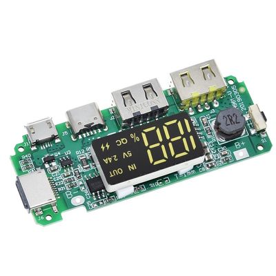دو USB 5V 2.4A Micro/Type-C LED USB Mobile Power Bank 18650 ماژول شارژ باتری لیتیوم شارژر محافظ مدار