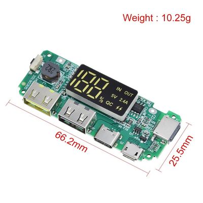 دو USB 5V 2.4A Micro/Type-C LED USB Mobile Power Bank 18650 ماژول شارژ باتری لیتیوم شارژر محافظ مدار
