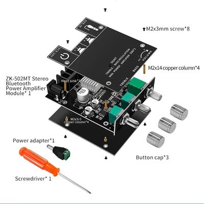 ZK-502MT 5.0 Subwoofer Amplifier Board 50W*2 2.0 کانال تقویت کننده های صدای استریو با قدرت بالا
