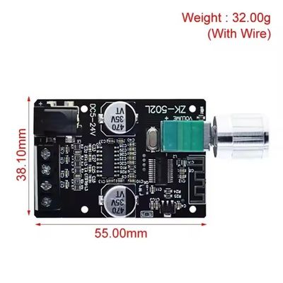 ZK-502L مینی برای بلوتوث 5.0 DC 5-24V 50Wx2 تقویت کننده قدرت استریو کارت دیجیتال صوتی بی سیم برای بلوتوث تقویت کننده اسپ