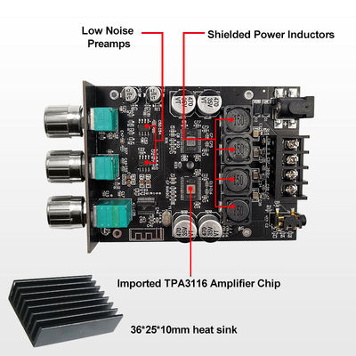 ZK-1002T HIFI 2.0 Channel 5.0BT 100Wx2 Amplifier Board Stereo Subwoofer Speaker Module با ارتباطات AUX