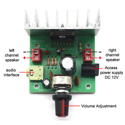 CA-7377 2.0 کانال ماژول تقویت کننده صوتی دیجیتال DC12V 2 * 35W TDA7377 AMP Chip Amplifier Board