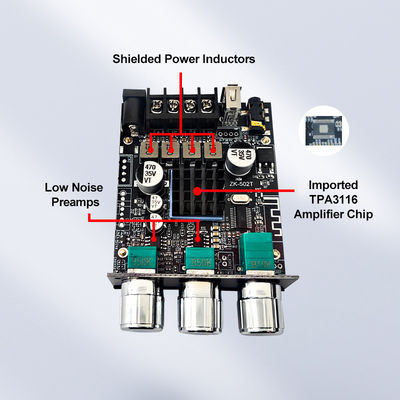 TPA3116D2 ماژول تقویت کننده صوتی Subwoofer ZK-502T 2-Channel Audio Stereo Board با 2 * 50W Bass AMP و ارتباطات AUX