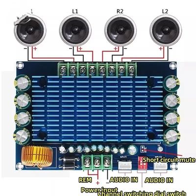 XH-M180 4x50W دستگاه تقویت کننده اسپیکر ماشین ماژول 4 کانال ACC DIY High-end Car AMP DC12V Digital Amplifier