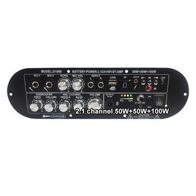 D1000 2.1 کانال Subwoofer Digital Amplifier Board 50W + 50W + 100W 12v تقویت کننده برق خانگی بلند / کم صدا قابل شارژ
