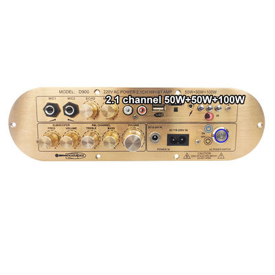 تقویت کننده خانگی پرقدرت D900 2x50W+100W با IC وارداتی بلوتوث برد 2.1 کانال