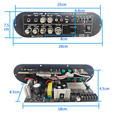 D800 حرفه ای دی جی / کاراکه بلوتوث ارتقا دهنده دیجیتال 2.0 کانال 12 ولت Subwoofer شارژ پذیر با قدرت بالا / کم
