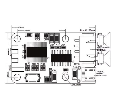 PAM8403 Mini Bluetooth Amplifier Board 5V 2x3W نوع C
