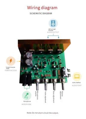 ماژول PCB 100W 2.0 Channel Audio Amplifier Board 16x14x6cm