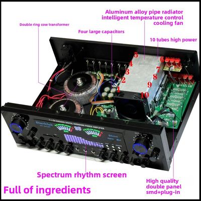 تقویت کننده قدرت خانگی AV-888BT 2800W کارائوکه مدل جدید 7.1 کاناله تنظیم منطقه ساخت فلزی با قدرت بالا