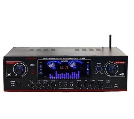 تقویت‌کننده سینمای خانگی و کارائوکه AV-888 با توان 2000 وات، 7.1 کاناله، بلندگو، دو حلقه، 12 لامپ، ساخته شده از فلز بادوام