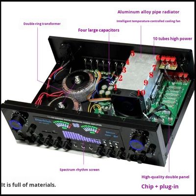مجموعه: سینمای خانگی 7.1 کاناله AV-888BT با آمپلی‌فایر و بلندگوهای Cyclone No.9 با ساب‌ووفر 10 اینچی