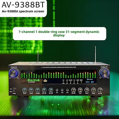 AV-9388BT/AV-999BT 2200W/1200W حرفه ای 7 کانال BT تقویت کننده بی سیم با کیفیت بالا سینمای خانگی 7.1 سیستم بلندگو فلزی