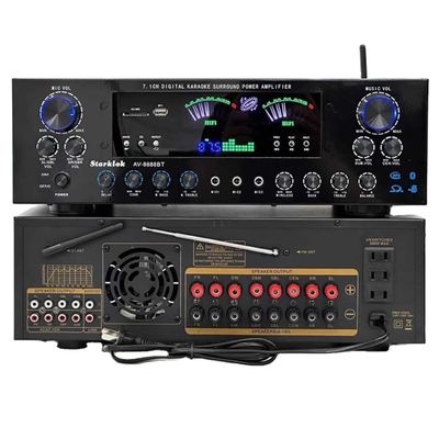 AV-8888BT حرفه ای 7.1 کانال 2000W تقویت کننده تئاتر خانگی Ultra-High Power BT بی سیم خانه KTV سیستم صدا اطراف
