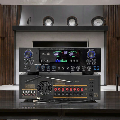 AV-8888BT حرفه ای 7.1 کانال 2000W تقویت کننده تئاتر خانگی Ultra-High Power BT بی سیم خانه KTV سیستم صدا اطراف