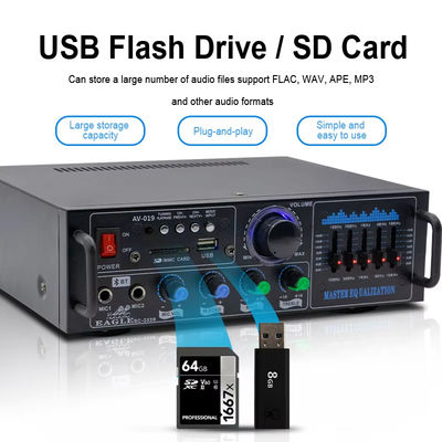 160W آمپلی‌فایر دیجیتال خانگی صوتی استریو HiFi دو کاناله ماژول آمپلی‌فایر لامپی حرفه‌ای ورودی میکروفون آمپلی‌فایر ریموت