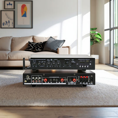 آمپلی‌فایر قدرت HIFI 5.1CH با توان 120 وات*2 + 25 وات*3، ورودی اپتیکال و کواکسیال، بلوتوث 5.0، سوپر بیس، برای مهمانی‌های خانگی، سینمای خانگی و کارائوکه