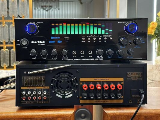 AV-555BT حرفه ای 5.1 کانال تقویت کننده طیف پویا 600W قدرتمند خانه Subwoofer با ساخت فلزی