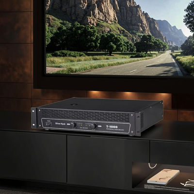 T-1200 T-1000 T-800 T-600 2*600W آمپلی‌فایر AV حرفه‌ای KTV تجاری با توان بالا، آمپلی‌فایر قدرت مرحله‌ی نهایی فلزی خالص