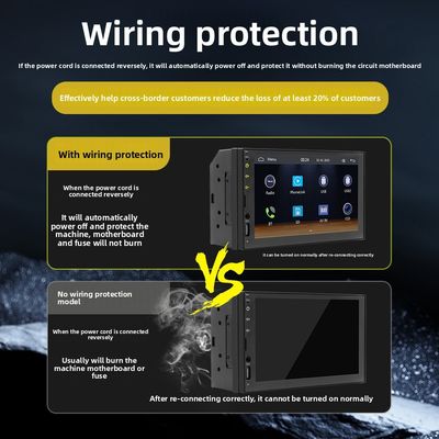 7 اینچ ماشین برای MP5 پلیر با برای BT بی سیم HD دوربین عقب نگاه CarPlay اندروید اتوماتیک داشبورد رادیو سیم دار داشبورد رادیو