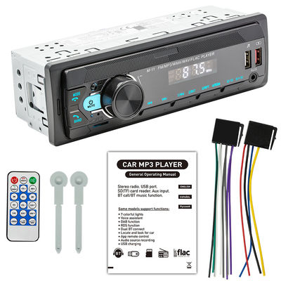 1Din MP3 Car Audio Radio BT بی سیم دو USB چراغ های رنگی تلفن APP کنترل دستیار صوتی سی دی قابل حمل برای DVD وی سی دی