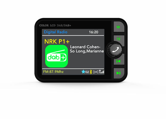 گیرنده رادیویی 2.4 اینچی رنگی LCD DAB/DAB+، سازگار با بلوتوث، پخش کننده MP3 بی‌سیم، پخش سیگنال دیجیتال FM برای 1 سال
