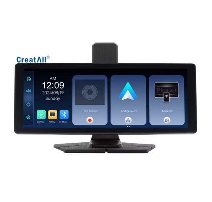 Creatall Portable 10.26inch Dual Recording Dash Cam 2 Lenses Front Rear Video Recorder for CarPlay Navigation Cross-Border Car