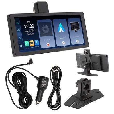 Creatall Portable 10.26inch Dual Recording Dash Cam 2 Lenses Front Rear Video Recorder for CarPlay Navigation Cross-Border Car