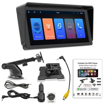 پخش کننده MP5 قابل حمل خودروی 10.26 اینچی Creatall برای دوربین دید عقب HD BT فرستنده FM داشبورد CarPlay بی سیم