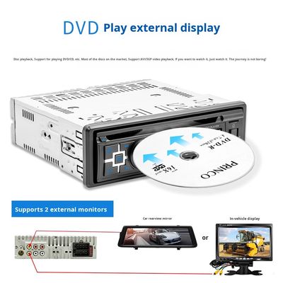 Creatall Single-Dash Dashboard Car for DVD Player for Bluetooth HD Music FM Radio MP3 USB Hands-Free Car Card Slot