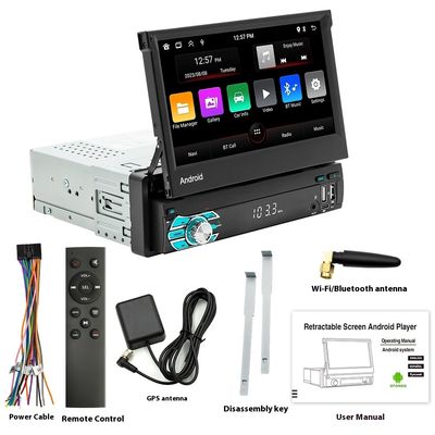 Creatall All-in-One 7 Inch Android Auto GPS Navigation Retractable Screen HD Rearview Wireless CarPlay for Automotive Use