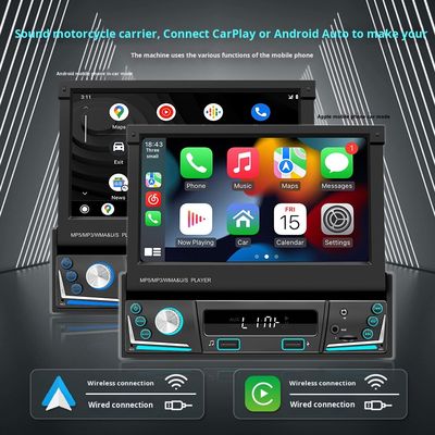 Creatall 7-اینچ صفحه کشویی همه در یک CarPlay بی سیم هوشمند برای بلوتوث دوربین معکوس در ماشین MP5 پخش کننده