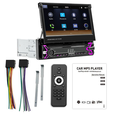 Creatall 7-Inch Single-Cylinder Retractable Screen Car MP5 Player HD BT Reverse Image Wireless Carplay USB-Dashboard Placement