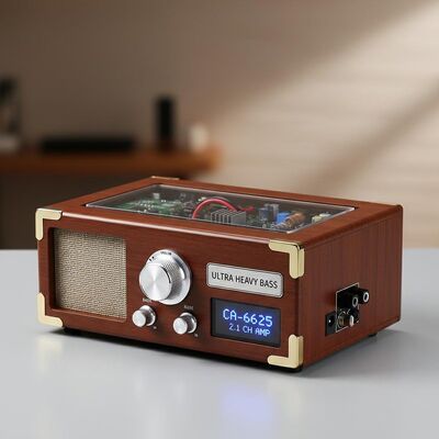 برد ماژول آمپلی فایر دیجیتال CA-6625 با کانال 2.1 و بیس فوق سنگین با منبع تغذیه 12 ولت برای پروژه‌های صوتی DIY