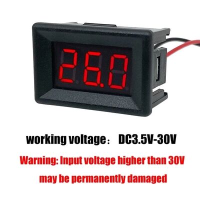 0.36 Inch Digital Red LED Display Panel Portable Multimeter Backlit LCD 3-Bits Voltage Meter Voltmeter Tester DC3.5-30V Range
