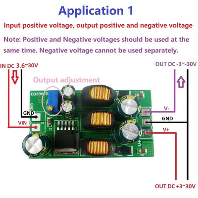 Adjustable 20W Boost-Buck Dual Output DC DC Step-up/Step-down Converter Board 3.6-30V To+-3-30V Voltage Module Transformers Old