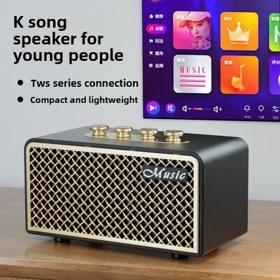 S1 Portable Retro Audio All-In-One Speaker RGB Wireless BT Microphone for Home Outdoor Karaoke Cross-Border Exclusive