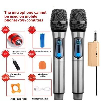 High Fidelity Handheld Microphone Rechargeable Wireless U-Disk Karaoke Cardioid C Flagship Edition for Home Use