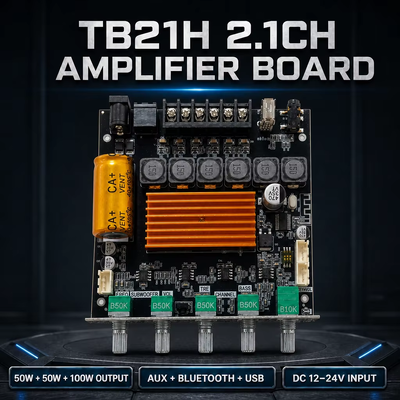 برد آمپلی فایر بلوتوثی CA-TB21H 2.1 کاناله TPA3116 50W+50W+100W ماژول آمپلی فایر صوتی با کنترل اپلیکیشن